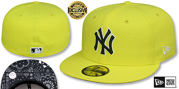 Yankees 'BLACKDANA BOTTOM' Yellow Fitted Hat by New Era