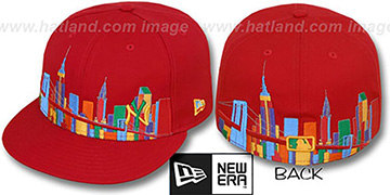 Yankees 'CITY DEEP-SKYLINE' Red-Multi Fitted Hat by New Era