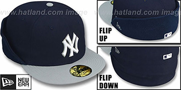 Yankees 'CLEAN CUT FLIP-DOWN' Navy-Grey Fitted Hat by New Era