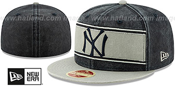 Yankees 'COOPERSTOWN HERITAGE-BAND' Navy-Grey Fitted Hat by New Era
