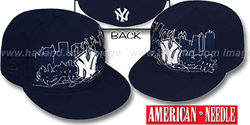 Yankees 'COOPERSTOWN SKYLINE' Navy Fitted Hat by American Needle