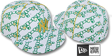 Yankees 'DAWG CHAIN' White-Green Fitted Hat by New Era