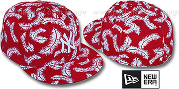 Yankees 'FEATHERS' Red-White Fitted Hat by New Era