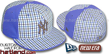 Yankees 'GOLD STAR' Plaid-Light Blue Fitted Hat by New Era
