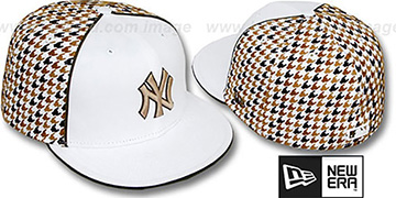 Yankees 'HOUNDSTOOTH' White-Brown Fitted Hat by New Era