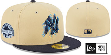 Yankees 'ILLUSION SIDE-PATCH' Gold-Navy Fitted Hat by New Era