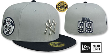 Yankees 'JUDGE ALL RISE SILVER METAL-BADGE' Grey-Navy  Fitted Hat by New Era