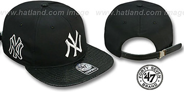 Yankees 'JULIGUNK STRAPBACK' Black-Silver Hat by Twins 47 Brand