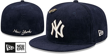 Yankees 'LETTERMAN PIN CORDUROY' Navy Fitted Hat by New Era