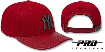 Yankees LOW-PRO 'BLACK METAL BADGE STRAPBACK' Red Hat by Pro Standard