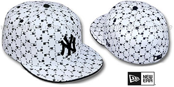 Yankees 'MLB FLOCKING' White-Black Fitted Hat by New Era