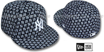 Yankees NY 'ALL-OVER FLOCKING' Navy-White Fitted Hat by New Era