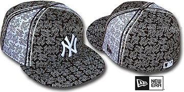 Yankees NY-'PJs FLOCKING PINWHEEL' Brown-White Fitted Hat by New Era