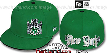 Yankees 'OLD ENGLISH SOUTHPAW' Green-Black Fitted Hat by New Era