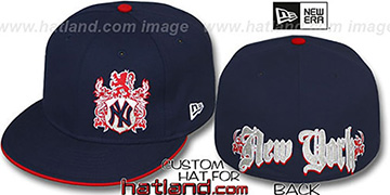 Yankees 'OLD ENGLISH SOUTHPAW' Navy-Red Fitted Hat by New Era