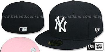 Yankees 'PINK-BOTTOM' Navy Fitted Hat by New Era