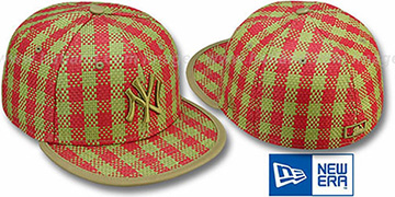 Yankees PLAID 'WEAVE' Red-Olive Fitted Hat by New Era