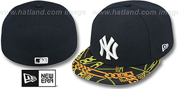 Yankees 'REAL CHAINS VIZA-PRINT' Navy Fitted Hat by New Era