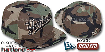 Yankees SCRIPT 'ARMY CAMO' Fitted Hat by New Era