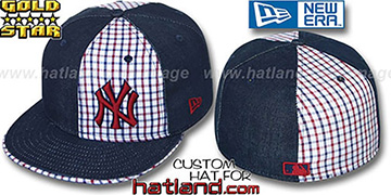 Yankees 'SOUTHPAW SLUGGA' Plaid-Navy Denim Fitted Hat by New Era