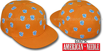 Yankees 'SUMMERTIME ALL-OVER' Orange Fitted Hat by American Needle