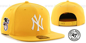 Yankees 'SURE-SHOT SNAPBACK' Gold Hat by Twins 47 Brand
