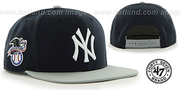 Yankees 'SURE-SHOT SNAPBACK' Navy-Grey Hat by Twins 47 Brand