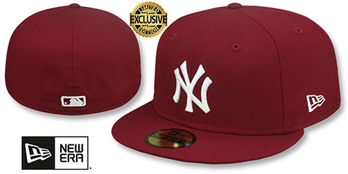 Yankees 'TEAM-BASIC' Burgundy-White Fitted Hat by New Era