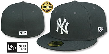 Yankees 'TEAM-BASIC' Charcoal-White Fitted Hat by New Era