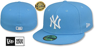 Yankees 'TEAM-BASIC' Sky-White Fitted Hat by New Era
