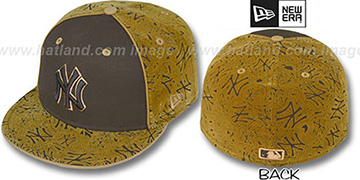Yankees 'TEAM-FLOCKING' Brown-Wheat Fitted Hat by New Era