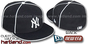 Yankees 'TEAM PIPING-2' Black Fitted Hat by New Era