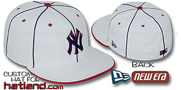Yankees 'TEAM PIPING' White-Navy-Red Fitted Hat by New Era