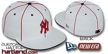 Yankees 'TEAM PIPING' White-Red Fitted Hat by New Era