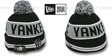 Yankees 'THE-COACH' Black-Grey Knit Beanie Hat by New Era