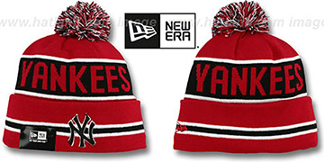 Yankees 'THE-COACH' Red-Black Knit Beanie Hat by New Era-BlackY